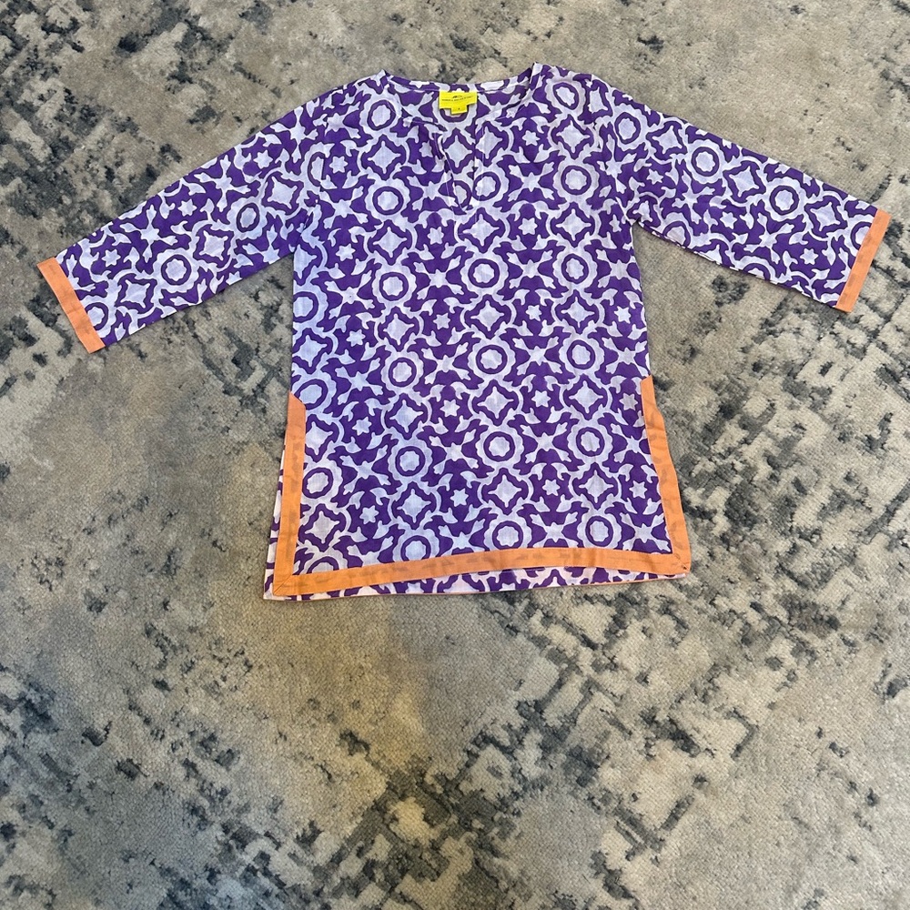 Roberta Roller Rabbit Purple and White Tunic